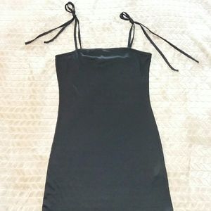 Straight Neck Bodycon Mini-Dress